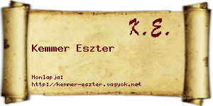 Kemmer Eszter névjegykártya